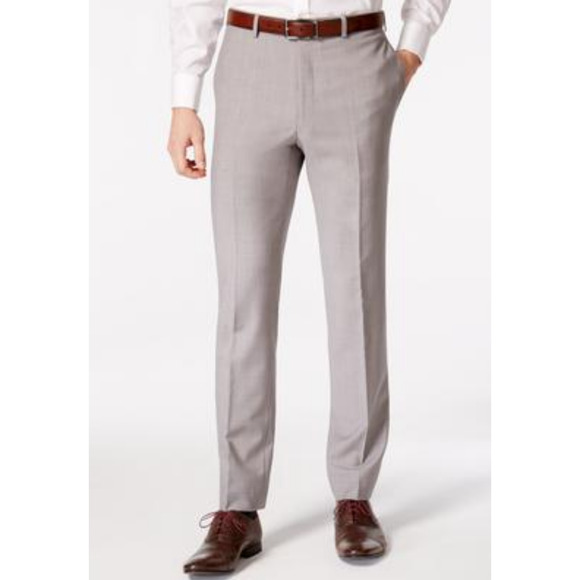 Calvin Klein Men Slim Fit Wool Blend Stretch Suit Pants Light Grey Size 30X30 - Picture 1 of 1
